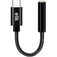 Android USB C to Headphone Jack Adapter, USB-C Type C to 3.5mm Female Audio Aluminum with DAC Compatible for Google Pixel 3/4, Moto Z3/Z2, Samsung Galaxy Note 10 / Plus (Black)