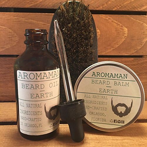 Aromaman Beard Care All-Natural Hand Crafted Beard Oils, Balms and Beard Brush. Choose your scent and size