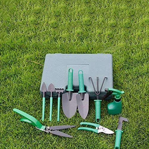 Leegoal Gardening Tools Set 10 Piece Heavy Cast Iron Head Ergonomically Handles Gardening Gifts Gardening Planting Home Gardening Flowers Vegetables Potted Trim Loosing Planting Tools