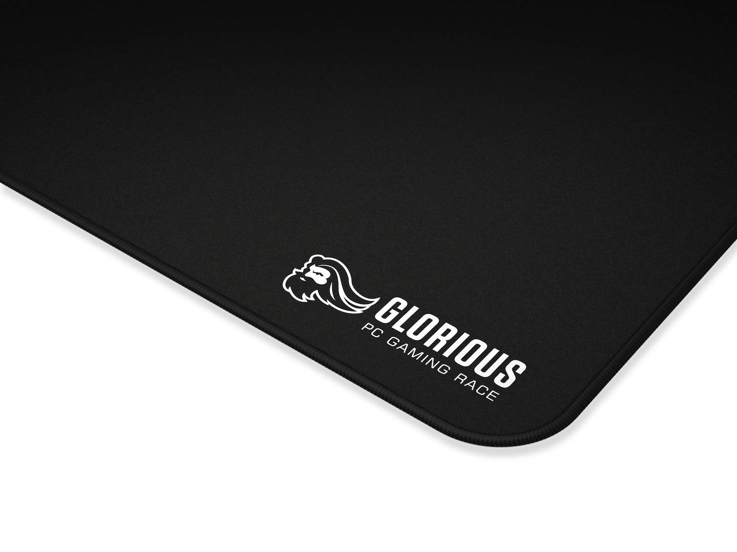 Glorious Large Gaming Mouse Mat/Pad Stitched Edges, Black Cloth