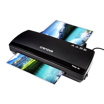 Laminator, Crenova LT01 Laminating Machine 2 rollers with 250mm/min Quick Warm-up Laminating Speed, 230mm A4 Max Width for Document/Photo/Hand Card + 10 Laminating Pouches
