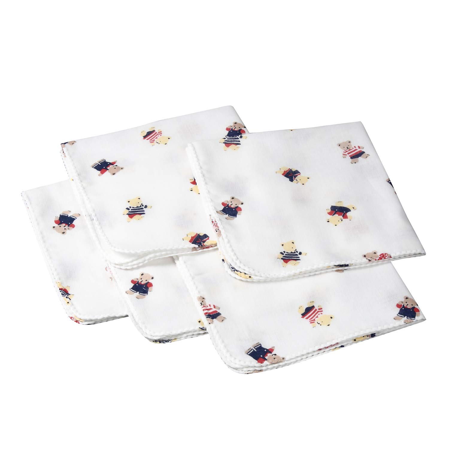 イサム商会 綿100% 日本製 ガーゼハンカチ ベアー 33cmx33cm 5枚商品画像