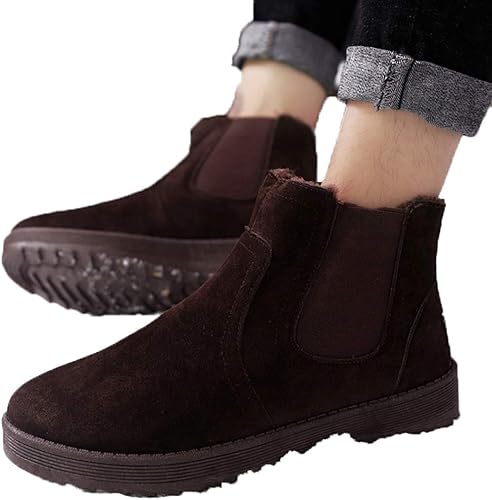 Amazon Chiika ウインターブーツ メンズ ショートブーツ ワークブーツ サイドゴアブーツ スエード 裏起毛 保温 暖かい ウォーキング 柔軟 滑り止め クッション性 アウトドア 雪対策 冬 ブラウン Chiika ブーツ