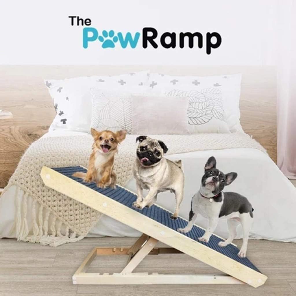 The Adjustable Dog Ramp Finish with NonSlip Carpet Tread