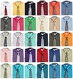 Gioberti Boy's Long Sleeve Dress Shirt + Stripe Clip Tie