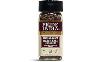 Pride Of India | Himalayan Black Rock Salt (Kala Namak) – Coarse Black Salt, 4.4 oz | Contains 84+ Minerals | Vegan Salt, Per