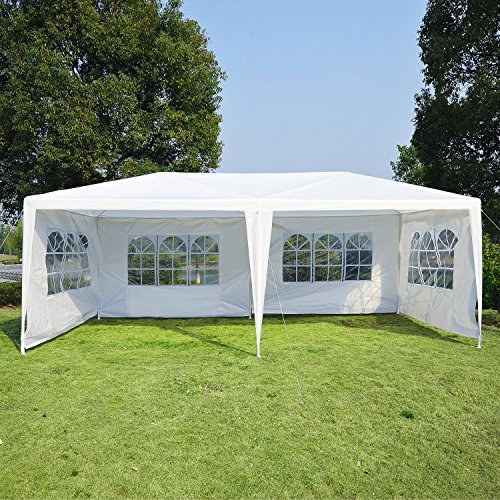 image for Outsunny 10' x 20' Gazebo Canopy Party Tent w/ 4 Removable Window Side