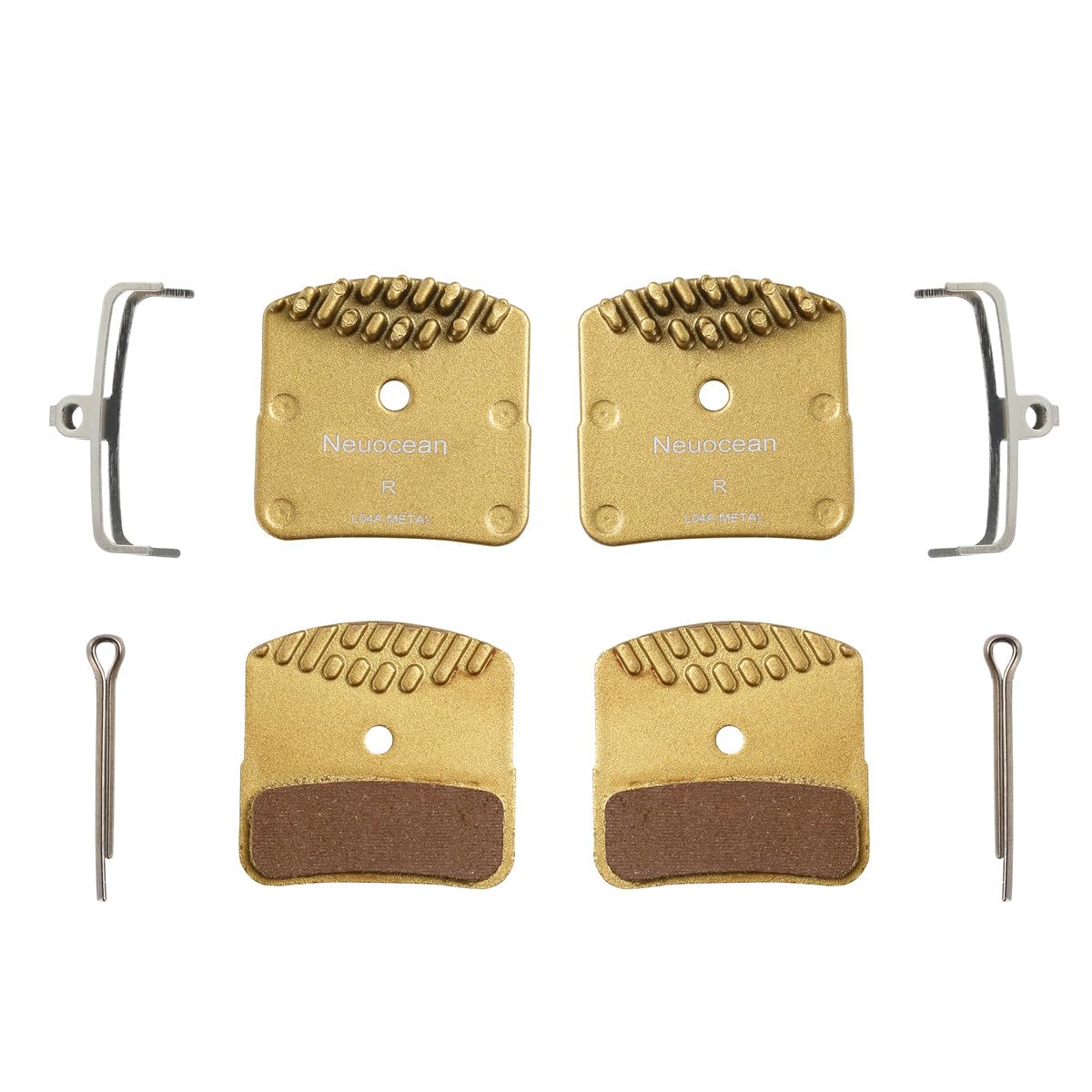 2Pair Disc Brake Pads With Cooling Fin, Metal Bicycle Brake Pads For SHIMANO DEORE XT M8000 / SAINT M820 / ZEE M640 Series