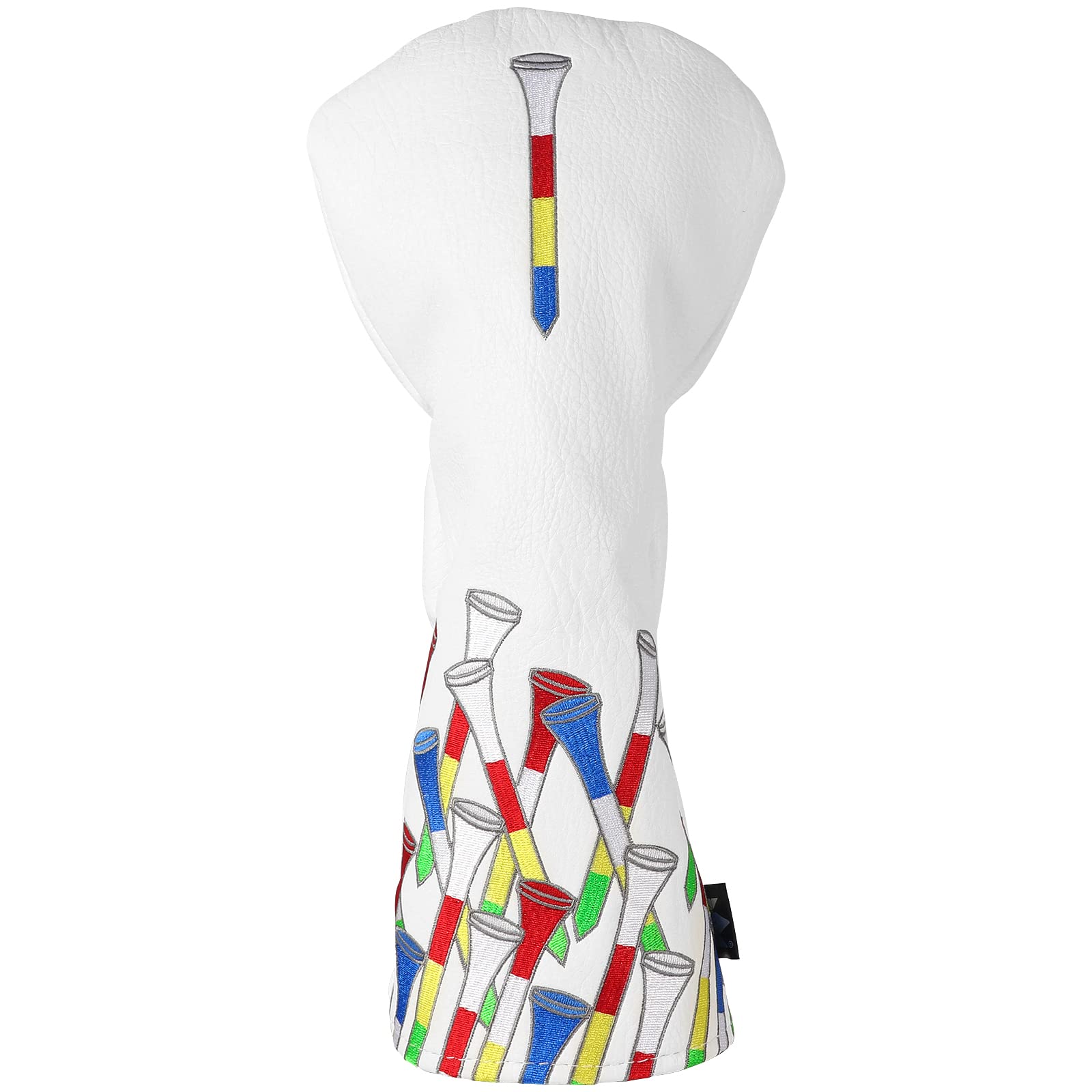 Craftsman Golf Colorful Tees White Leather Driver Head Covers Headcover (Tees)