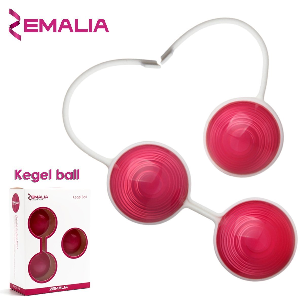 ZEMALIA Z Beads-Ruby boules de geisha silicone controller vaginale kegel exercices - Wine Red - ZESY15010002