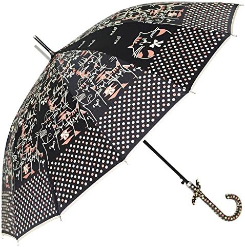 Uniumbrella Polka Dots Cat Animal Print Stick Rain Umbrella