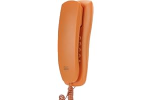 EIMSOAH Portable Landline Telephone for Home Office, Bright Orange Desk Phone for Seniors, ABS Material