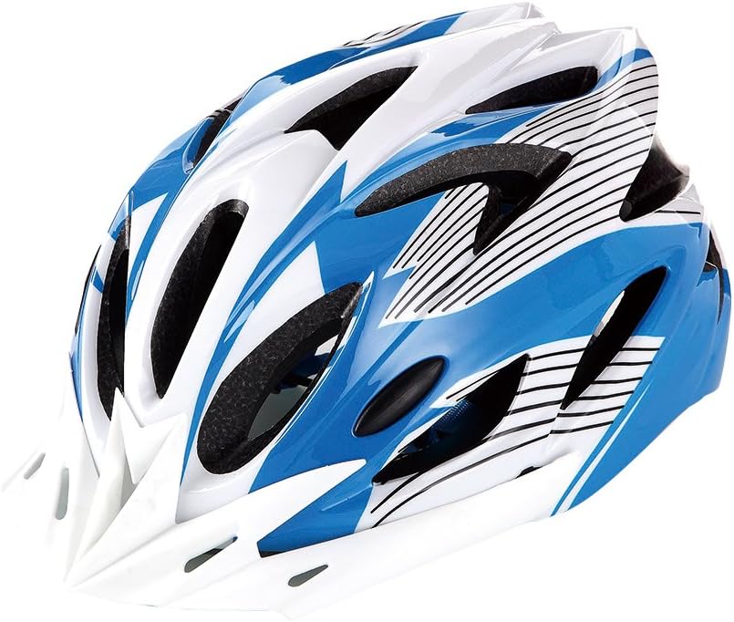 Adult Mountain Bicycle Safe Helmet of Unibody Design with 18 Holes with Black Lines