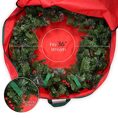 StorageMaid Wreath Storage Container Bag 36Inch Wreath Storage Box For Artificial Wreaths