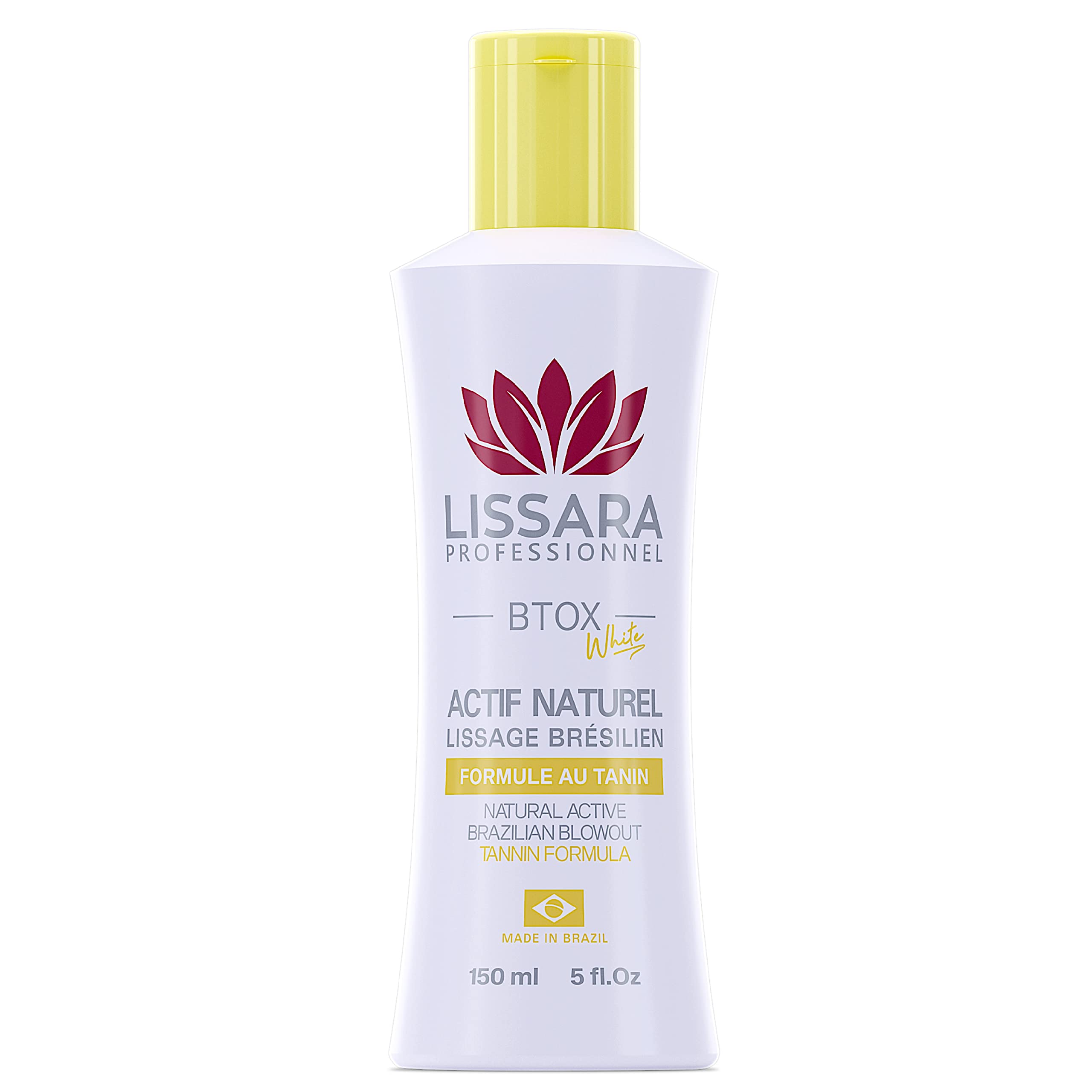 LISSARA - Smoothing Tanin Hair Treatment - White Natural Active - Formol-Free - Deep Rejuvenating Treatment at Home Smokeless Odourless - Made in Brazil - 150ml - Hair Serum for Women