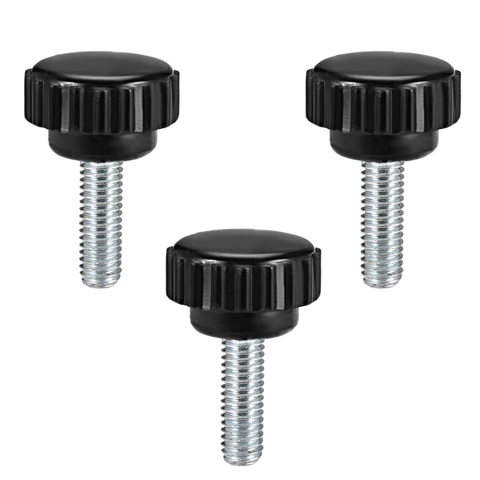 TOP-VIGOR 3Pcs M6 x 15mm Male Thread Knurled Clamping Knobs Grip Thumb Screw on Type Round Head — image 1