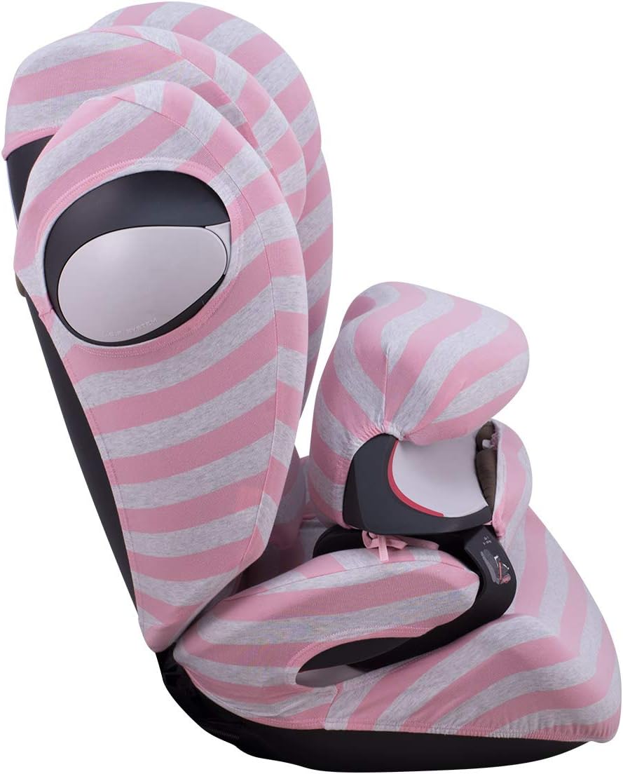 JYOKO KIDS Funda de algodón para silla de coche compatible con Cybex Pallas M - S Fix y Pallas B - Fix (Pink Island) - Image 5