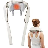 Wireless Neck and Shoulder Massager with Heat-4D Shiatsu Deep Tissue | 42℃ Warm Compress, Portable for Home, Office, Travel, Relaxation &amp; Tension Relief