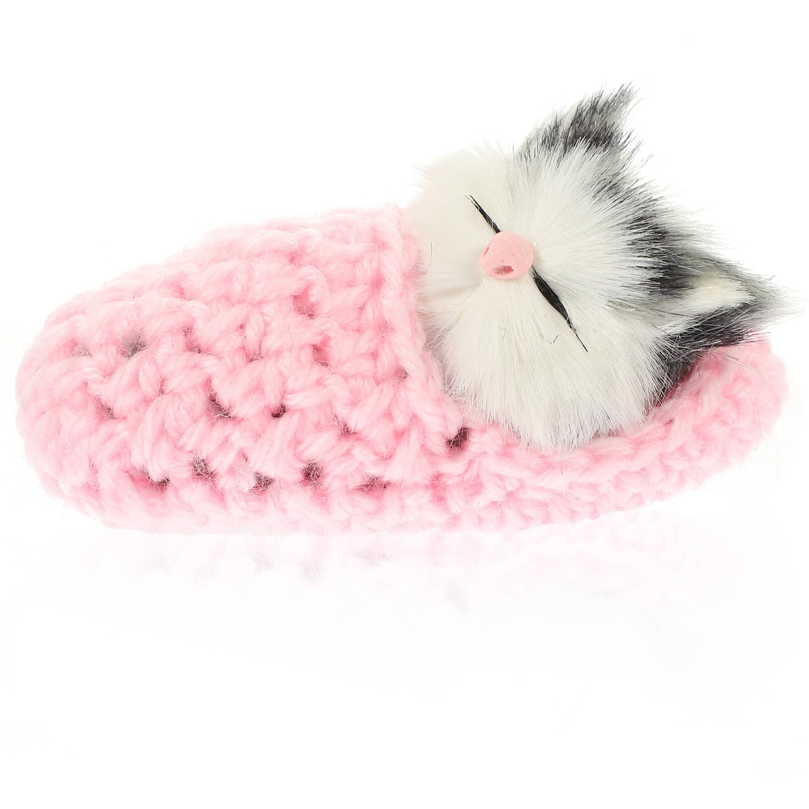Sleeping Cat Doll Simulation Vocalize Small Cat Stuffed Animal Plush Toy Kitten with Meows Sound