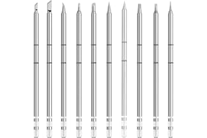 VECO-T T12 Soldering Iron Tips,10Type Solder Tips T12-C4 BC2 BL K KU D24 D4 JS02 I ILS Replacement Tip for FX-951 FX-950 FM-203 Rework Station