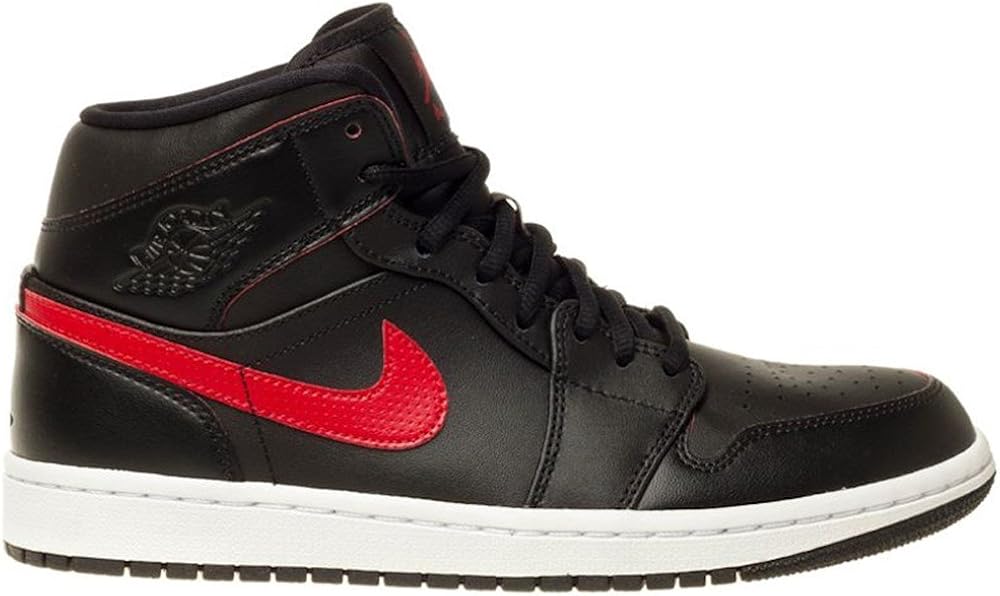 Amazon.com: Jordan Mens AIR Jordan 1 MID Black Team RED Team RED White Size 7.5: Clothing