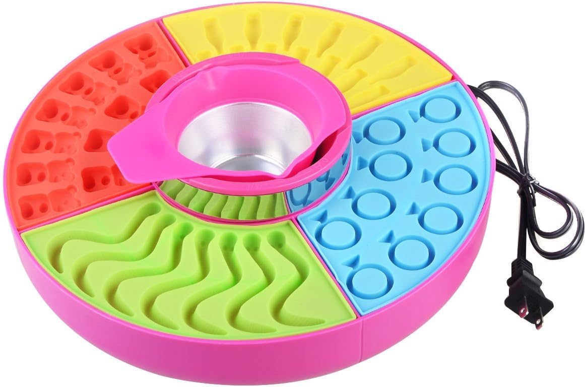 PROSPERLY U.S. Product Electric Gummy Candy Maker Machine Bear Silicone Molds Giant Pots Kids Party