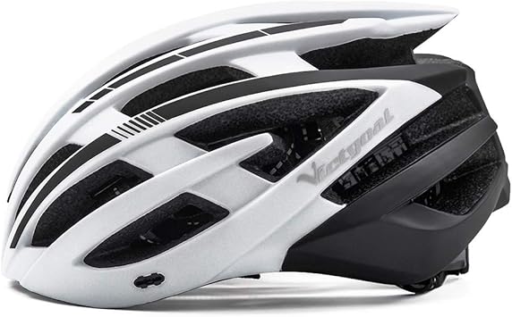 Amazon Victgoal 自転車 ヘルメット 大人用 ロードバイク ヘルメット 超軽量 高剛性 充電ledライト 男女兼用 ヘルメット通気 サイズ調整可能 57 61 Cm M L 白と黒 Victgoal 大人用ヘルメット