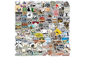 Hunting Stickers - 100-Pack Hunting Decals Set - Water-Resistant, UV-Resistant Adventure Sticker Set - Cool Hard Hat, Laptop, Luggage, Car, Truck, RV Window Stickers for Men, Teens – GlibertVillageGoods