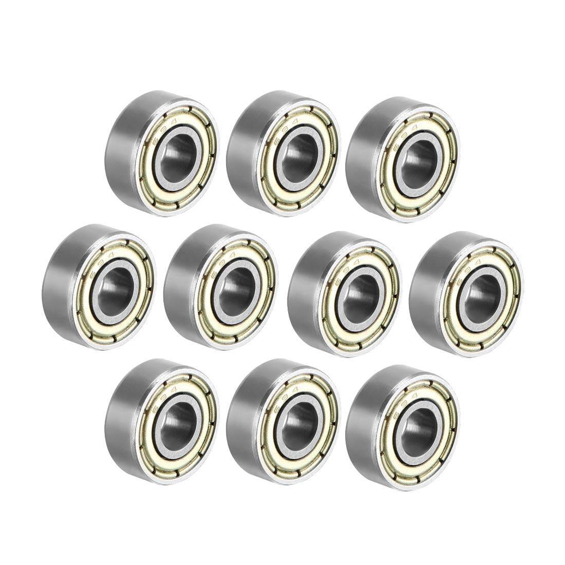 sourcing map 694ZZ Deep Groove Ball Bearing Double Shield 694-2Z 1080094, 4mm x 11mm x 4mm Carbon Steel Bearings (Pack of 10)