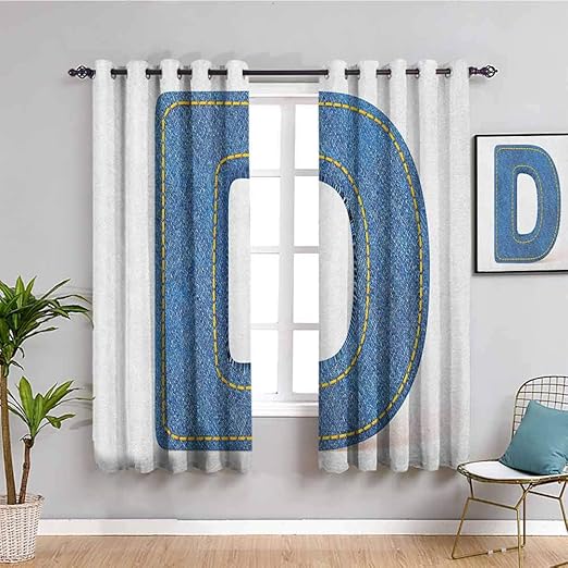Songdayone Buchstabe D Küchenvorhang Alphabet Typografie mit kleinen