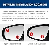 ILYPUS 360° Rotatable Blind Spot Mirrors 2 Pack Waterproof Convex Car Wing view 7