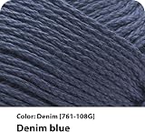 Lion Brand 24/7 Cotton Yarn Denim 3 Pack 100% Mercerized Cotton 185 yd view 2