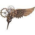 GRACEART Steampunk Plague Bird Wings Gears Brooch Bronze