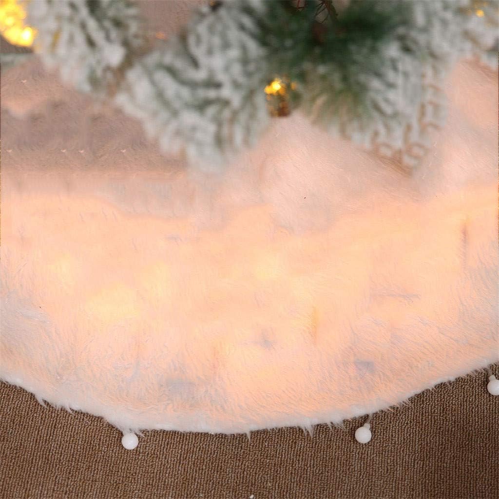 Upxiang 78cm Christmas Plush Long Haired Xmas Tree Skirt Christmas Tree Skirt Decoration (Pink)