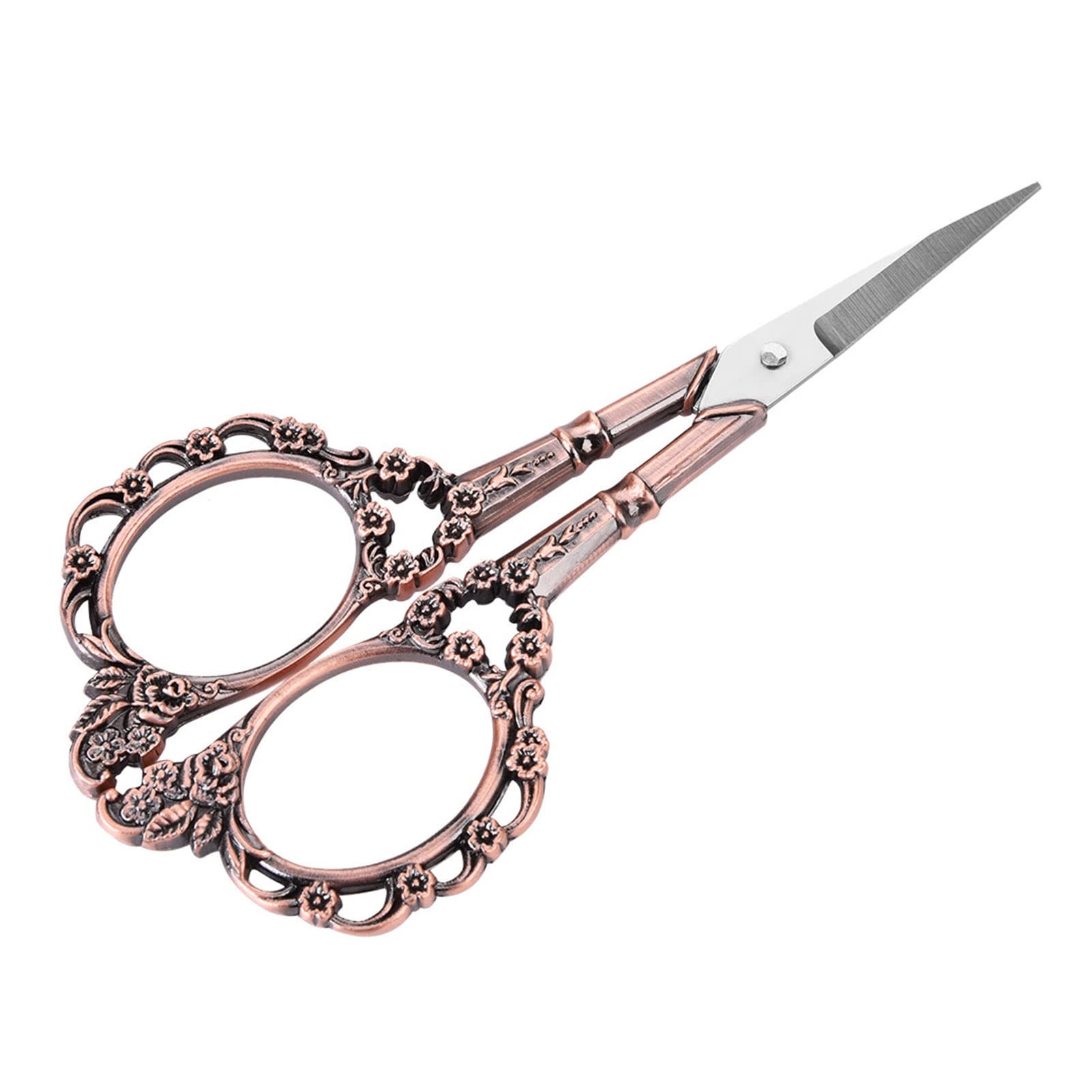 Antique Stainless Steel Cross Stitch Sewing Scissor Vintage Flower Pattern Needlework Embroidery Stainless Steel Tailor Scissors for Embroidery Cross Stitch Craft(#2)