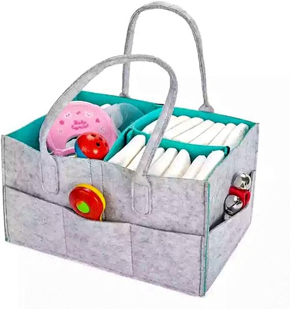 Amazon Co Jp 赤ちゃん用おむつキャディオーガナイザー ポータブルフェルトストレージバッグ ギフトセット ソフトでスタイリッシュ 服 ファッション小物