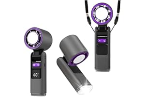 3600mAh Turbo Handheld Fan with Ice Cooling, 13,000 RPM Brushless Motor Personal Fan, 100-Speed Stepless Adjustment Folding F