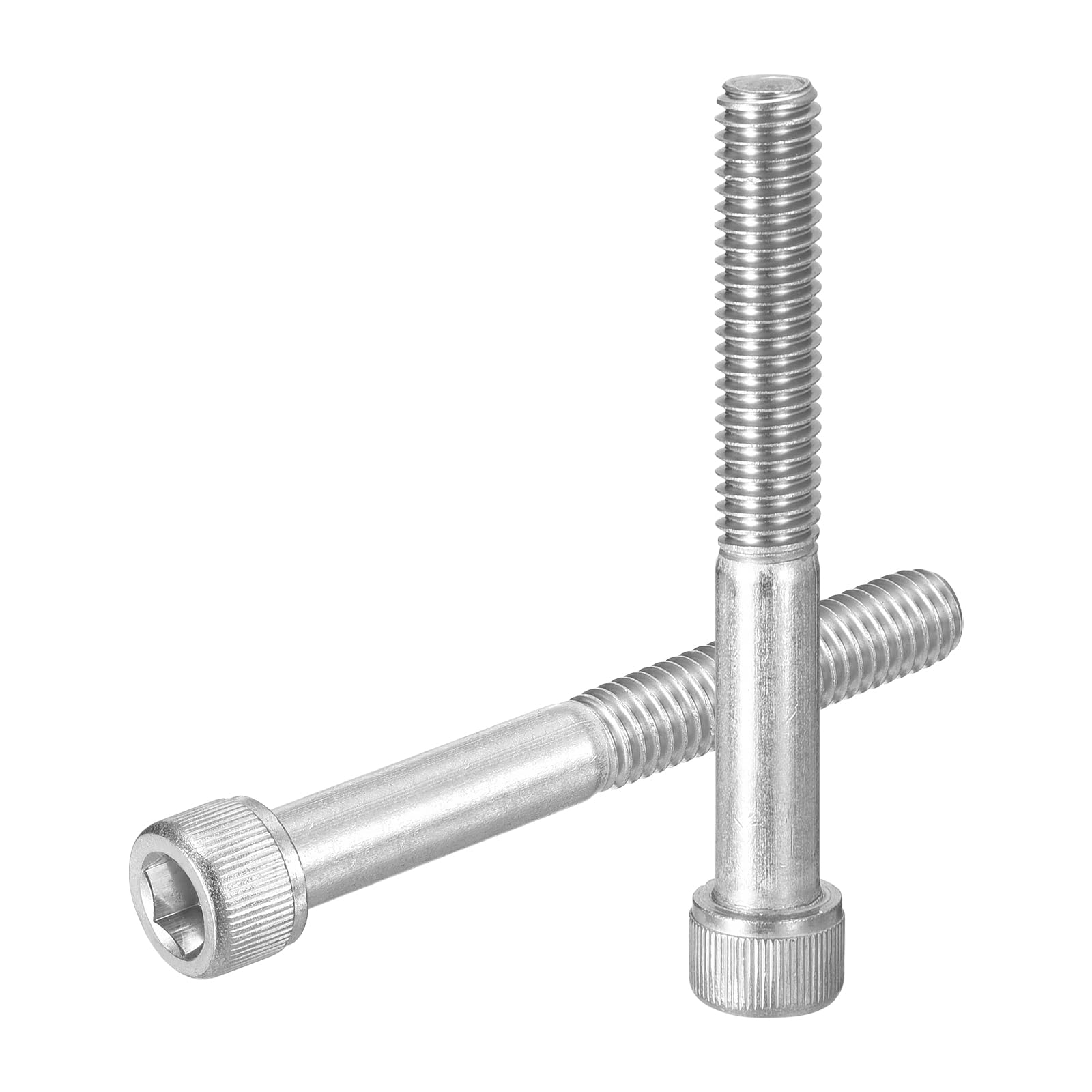 uxcell Hex Socket Bolts (3/8"-16x3-1/2"), 304 Stainless Steel Hex Socket Drive Screw, Silver Tone, 10 Pcs