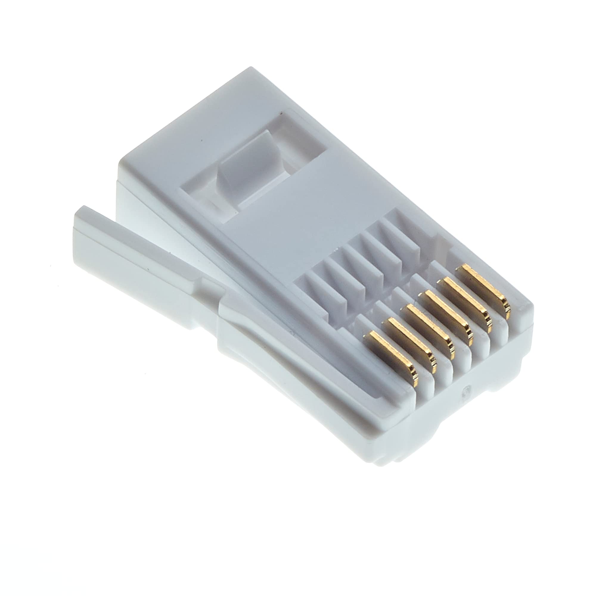 Keple 6 Wire BT Telephone Cable Plugs - Pack Of 10, BT Plug To Landline Cable Mount For Home Or Office