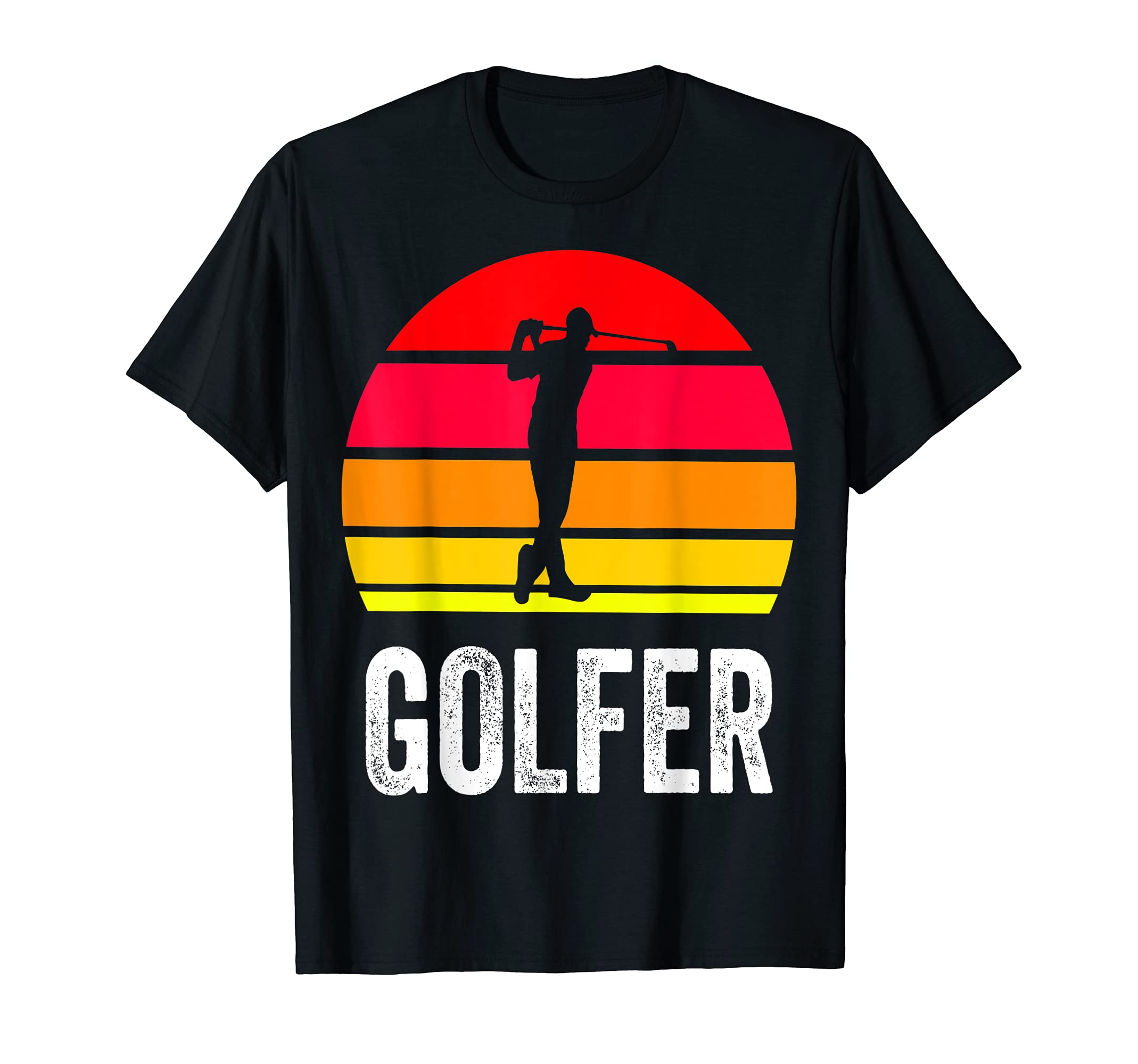 Golfer Retro Vintage Sunset Golf T-Shirt