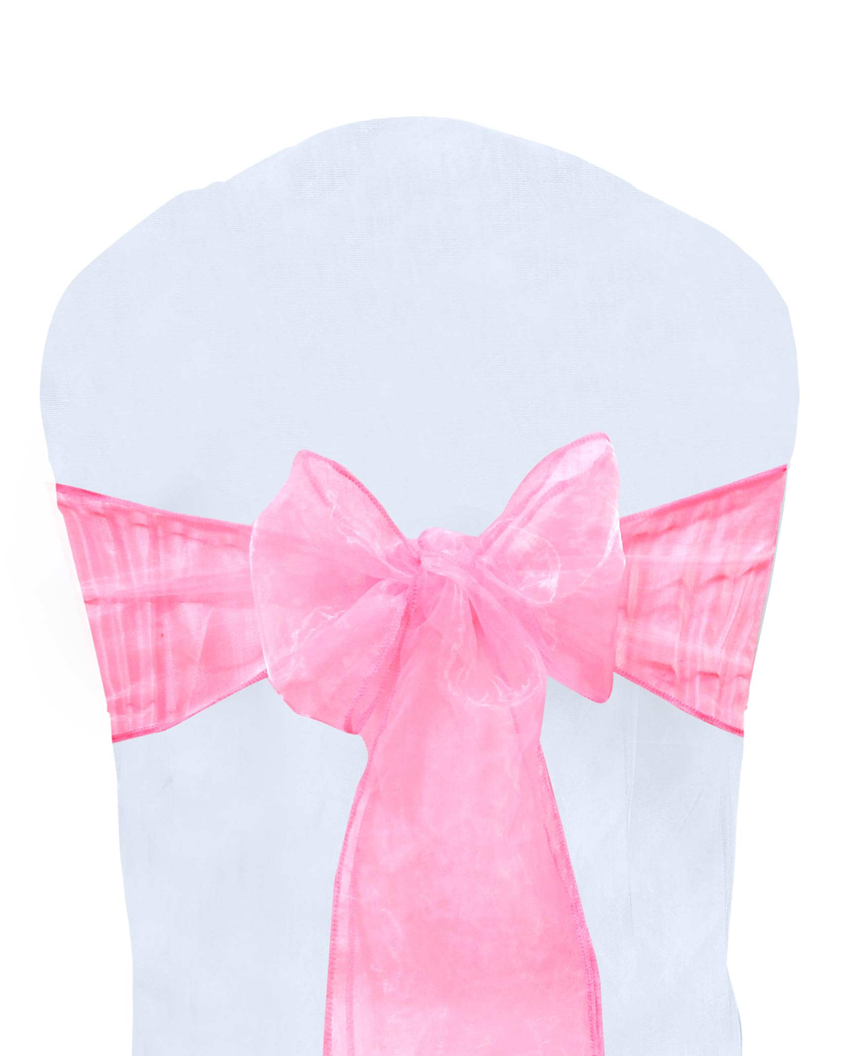 Photo 1 of Organza Chair Sashes Bow Sash for Wedding and Events Supplies Party Decoration Chair Cover Sashes (10, Pink)