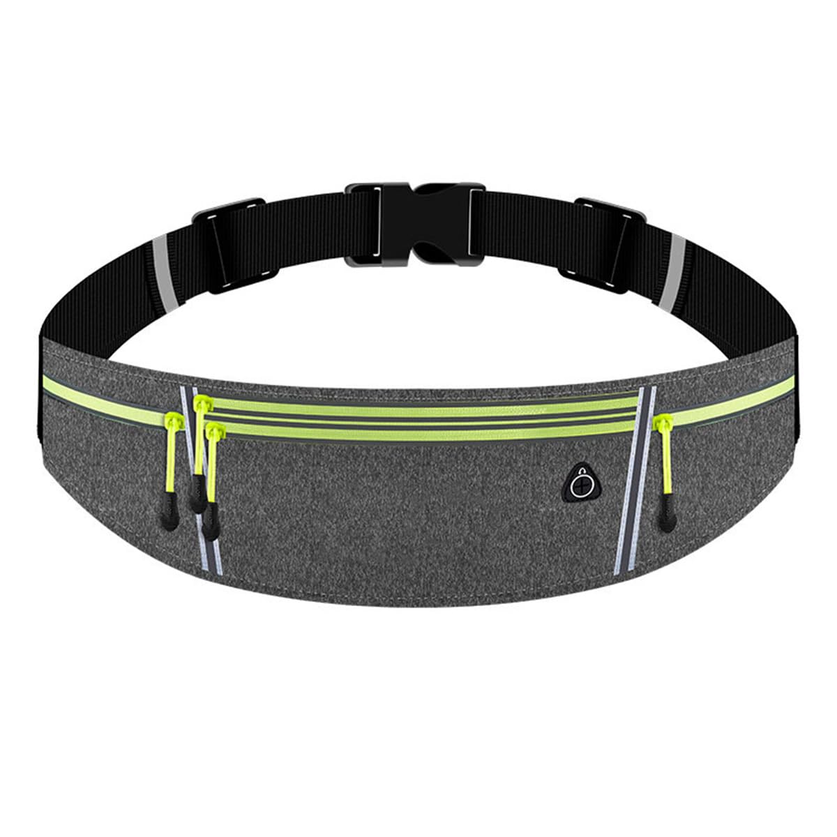 Zerci Running Belt with Reflective Waterproof Adjustable Elastic Strap, Sweatproof waistpacks with Large Capacity for Running Hiking Cycling (Melange Gray)