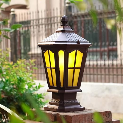 Hines European Glass Outdoor Exterior Lamp Door Pillar Lantern