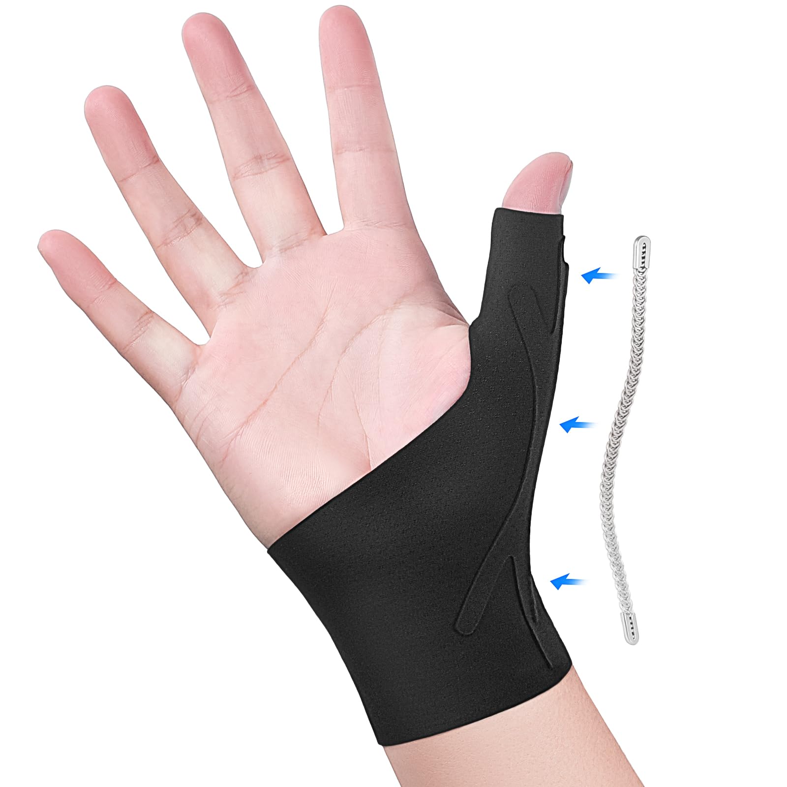 Photo 1 of Thumb Wrist Brace Copper Compression Stabilizer Thumb Support Spica Splint for Carpal Tunnel, Arthritis, Tendonitis and TFCC Pain Relief - Women & Men - Fits Left or Right Hand - Breathable, Soft and