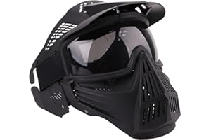 NINAT Airsoft Mask Tactical Masks Full Face with Lens Goggles Eye Protection for Halloween CS Survival Games Shooting Cosplay Mask Black Green Tan Grey