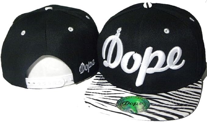 Amazon Dope 新しいファッションレザースタイルのドープハット 黒と白のロゴ フラワースタイルつば ハット 通販