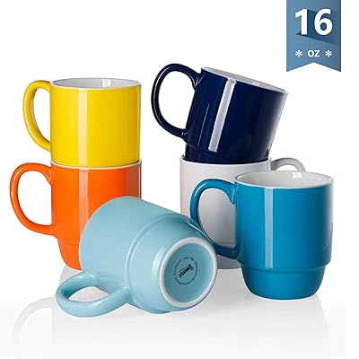 Sweese 605.002 Porcelain Stackable Mug Set - 16 Jamaica | Ubuy