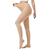 NURCOM 20-30 mmHg Compression Pantyhose for Women & Men, Open Toe Medical Compression Stockings, Waist High Opaque Compression Tights, Graduated Support for Edema, Varicose Veins, Swelling, Pregnant