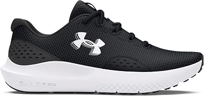 UA Charged Surge 4 Zapatos de deporte para hombre, ligeras y transpirables deportivas de hombre, color negro/gris antracita/blanco