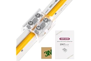 EMITEVER 10mm LED Strip Connectors,12 Packs LED Tape Light Connector 2 Pin Solderless Tighten Screw Transparent Tape to Tape Connectors for 5V 12V 24V 48V 10mm Width LED Strip Light